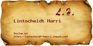 Lintscheidt Harri névjegykártya